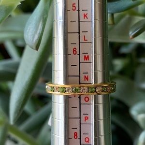 Size 7- White/Green CZ Eternity band